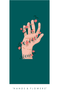 hands & flowers poster